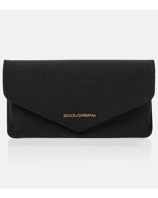 Dolce & Gabbana Black Embellished Rectangular Sunglasses