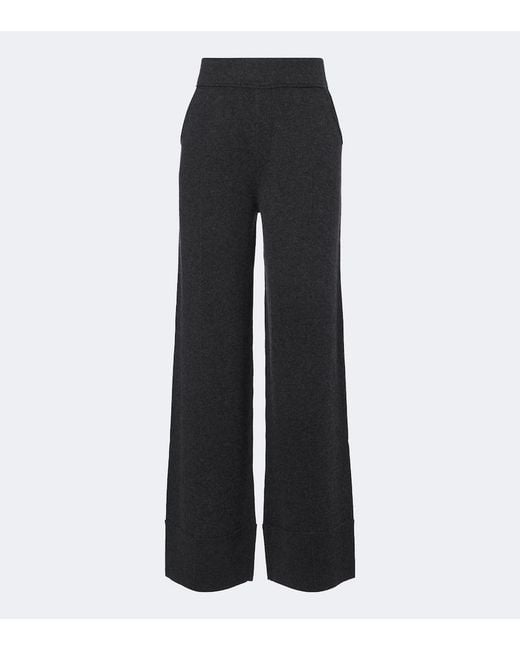 Jardin Des Orangers Black Wool And Cashmere Wide-Leg Pants
