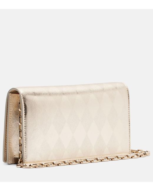 Christian Louboutin Natural Clutch Bettina Aus Metallic-Leder