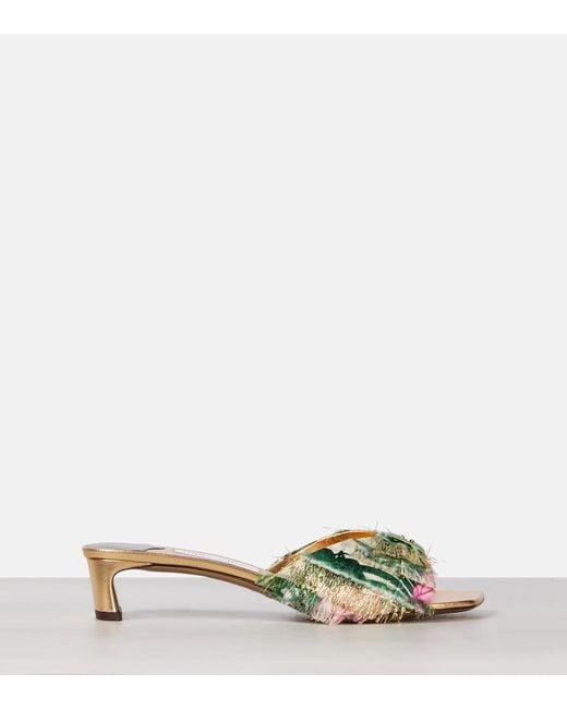 Jimmy Choo Annika 35 Embellished Mules in Yellow | Lyst