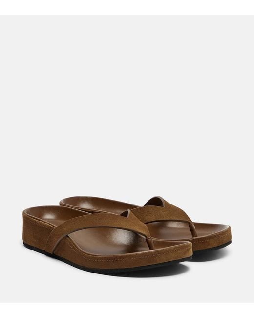Phoebe Philo Brown Suede Thong Sandals