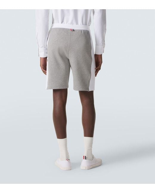 Thom Browne Gray 4-Bar Cotton Jersey Shorts for men
