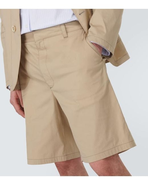 Prada Shorts Aus Einem Baumwollgemisch in Natural für Herren