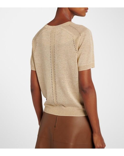 Joseph Natural Lille Knitted Lame Top
