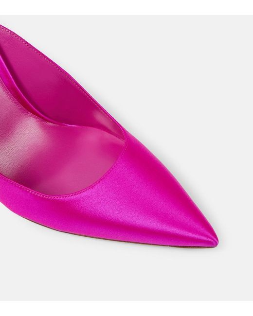 Rene Caovilla Pink Cleo Embellished Satin Pumps