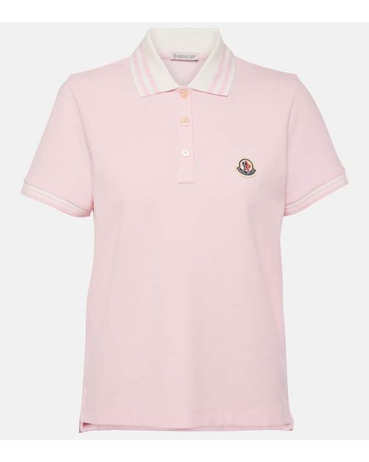 Polo in cotone di Moncler in Pink