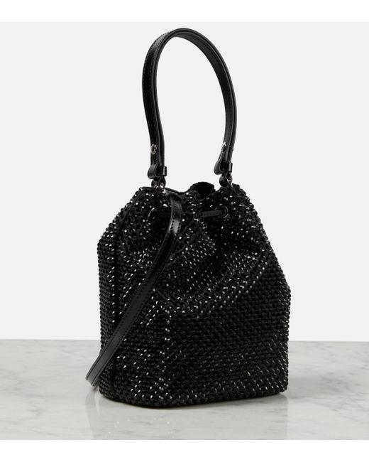 Prada Black Mini Crystal-embellished Bucket Bag