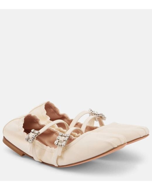 Roger Vivier Pink Verzierte Ballerinas Aus Leder