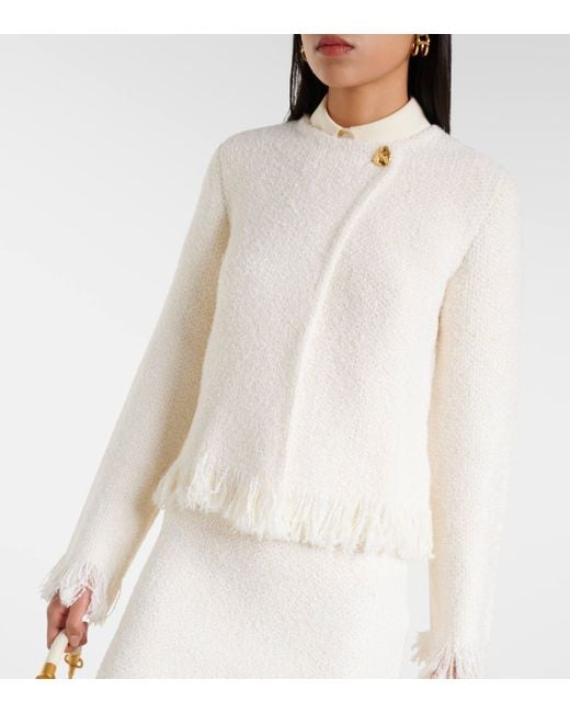 Chloé White Wool, Silk, And Cashmere-blend Jacket