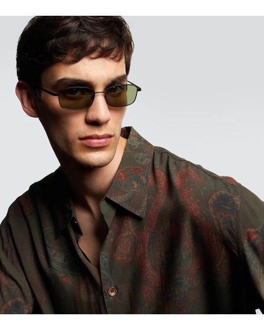 Our Legacy Green Librarian Rectangle Sunglasses for men