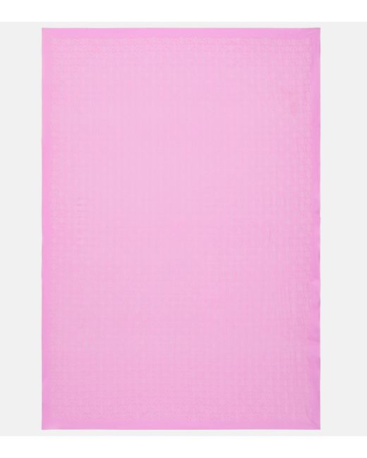 Foulard GG en coton et soie Gucci en coloris Pink