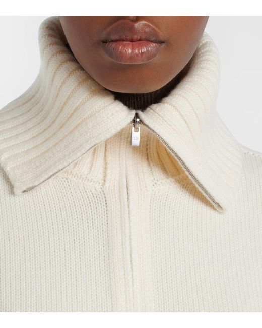 Loro Piana White Parksville Cashmere Sweater