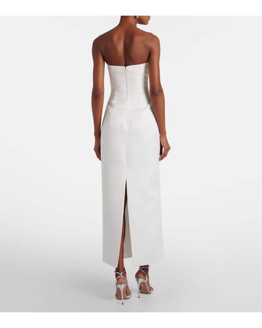 LEO LIN White Rayna Floral-Applique Bustier Dress