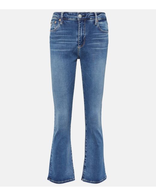 AG Jeans Blue Jodi Mid-rise Cropped Jeans