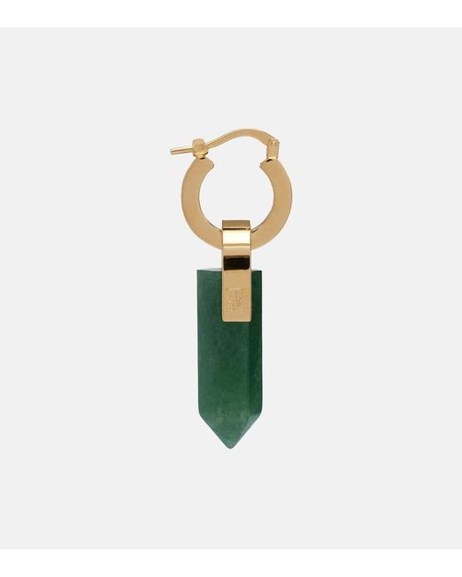 LaDoubleJ Green Pillar Embellished-Plated Earrings