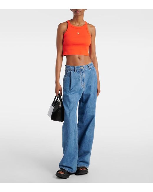 Crop Top De Jersey De Algodon Givenchy de color Red