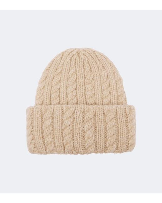 Moncler Natural Cable-Knit Alpaca And Wool-Blend Beanie