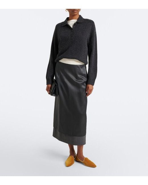Jardin Des Orangers Black Wool And Cashmere Polo Sweater