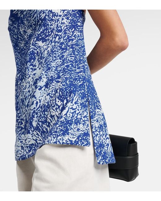 Proenza Schouler Blue Theda Printed Top