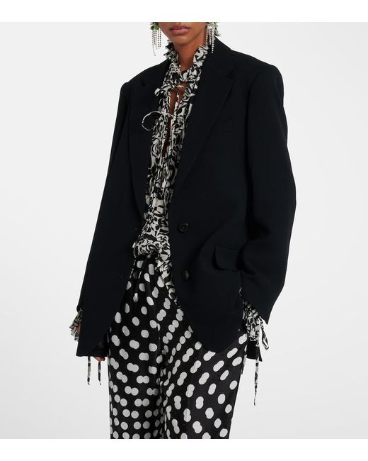 Dries Van Noten Black Double-Breasted Blazer