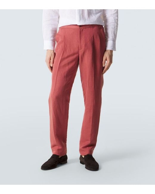 Rubinacci Pleated Tapered Pants for men
