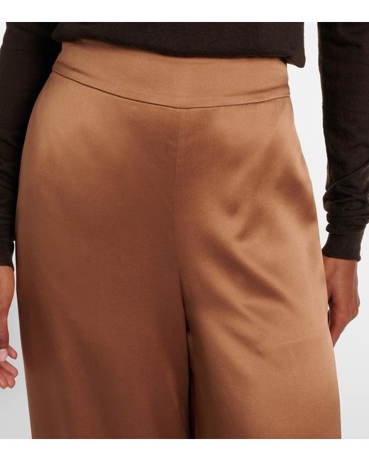 Pantalon Ample Dijon En Satin De Soie Joseph en coloris Brown