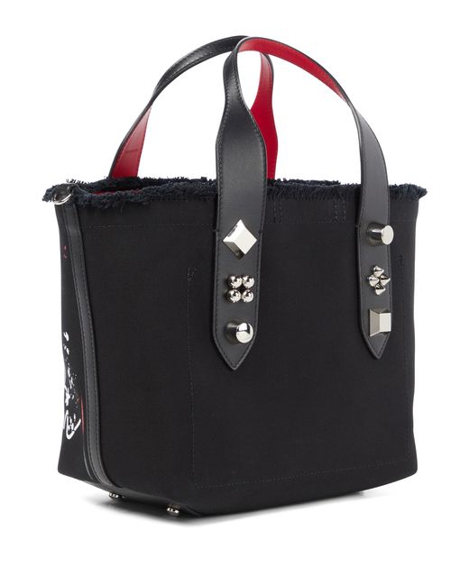 Christian Louboutin Frangibus Small Printed Canvas Tote in Black 