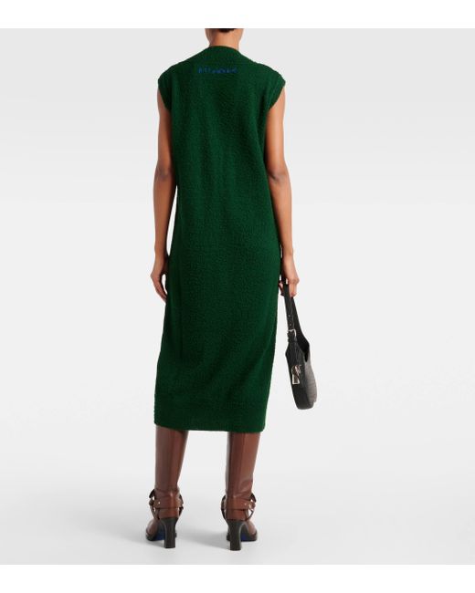Burberry Green Argyle Wool Maxi Dress