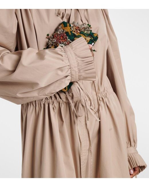 Dries Van Noten Natural Ruffled Cotton Shirt Dress