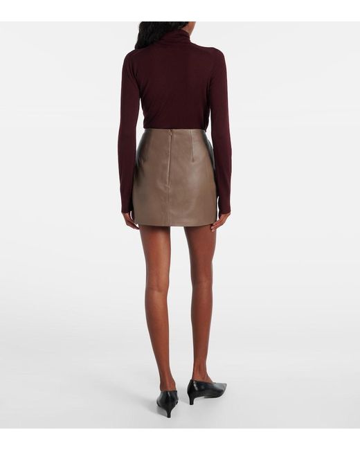 TOVE Natural Liss Pleated Leather Miniskirt