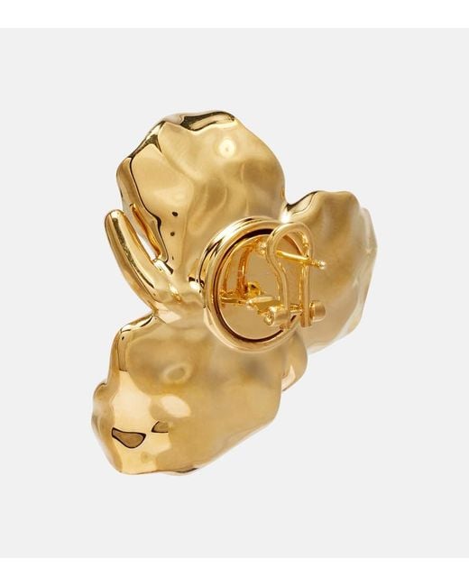 Oscar de la Renta Metallic Blossom Crystal-Embellished Earrings