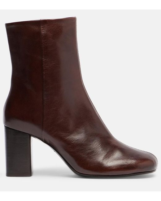 Lemaire Brown Anatomic 80 Leather Ankle Boots