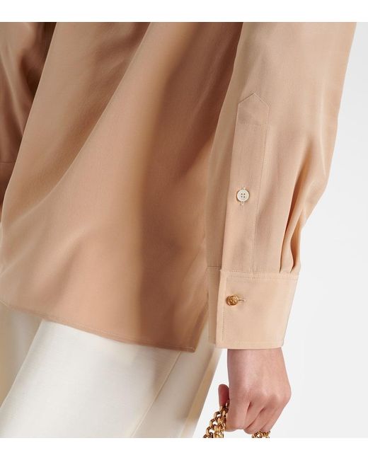 Blusa Iconic de seda Stella McCartney de color Brown