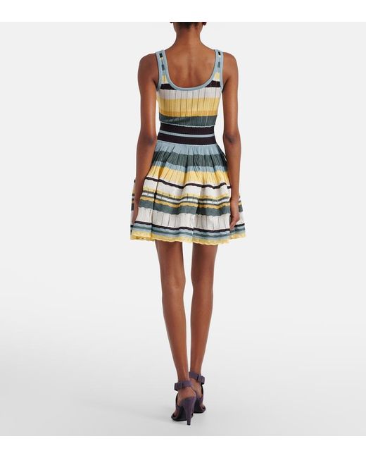 Alaïa Multicolor Knitted Striped Minidress