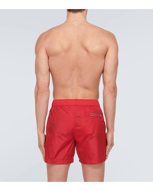 Moncler Red Logo Swim Trunks for men