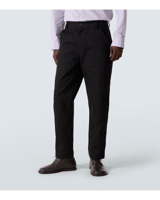 Studio Nicholson Black X Aaron Levine Denver Cotton Straight Pants for men