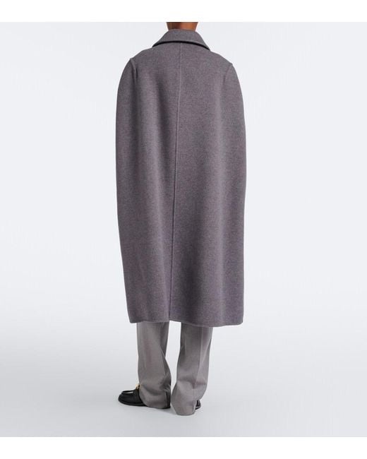 Bottega Veneta Gray Intrecciato Wool And Cashmere Cape