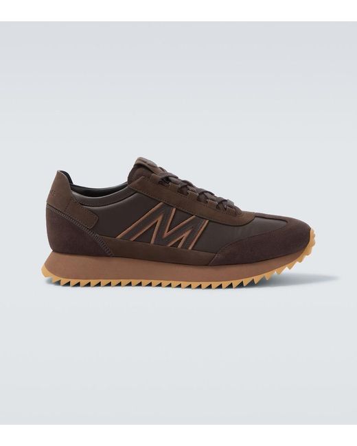 Moncler Brown Pacey2 Suede-Trimmed Sneakers for men