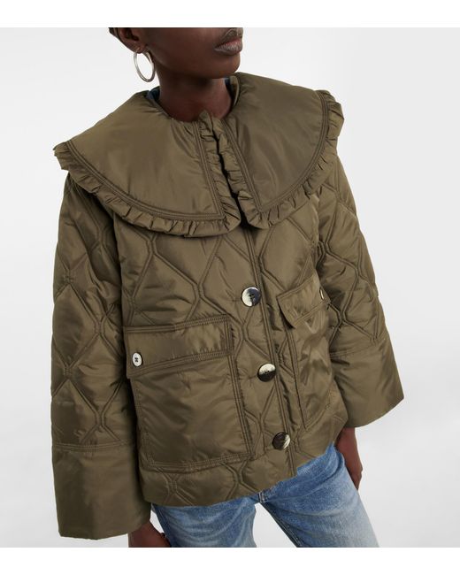 Ganni Quilted Ripstop Jacket | Lyst