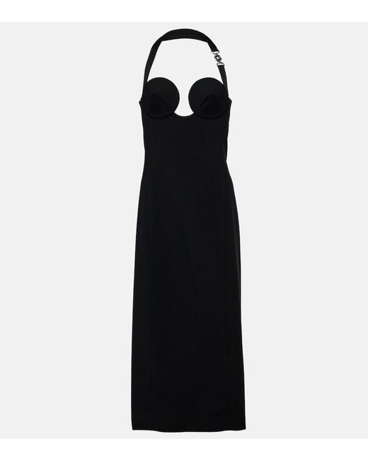 Versace Black Medusa '95 Halterneck Midi Dress