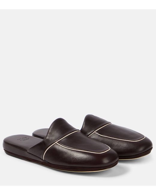 The Row Brown Beck Leather Mules