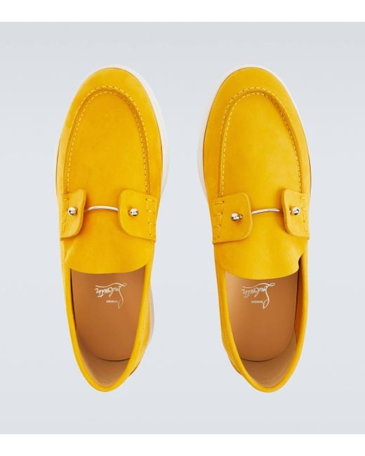 Christian Louboutin Yellow Chambeliboat Leather Low-Top Boat Shoes for men