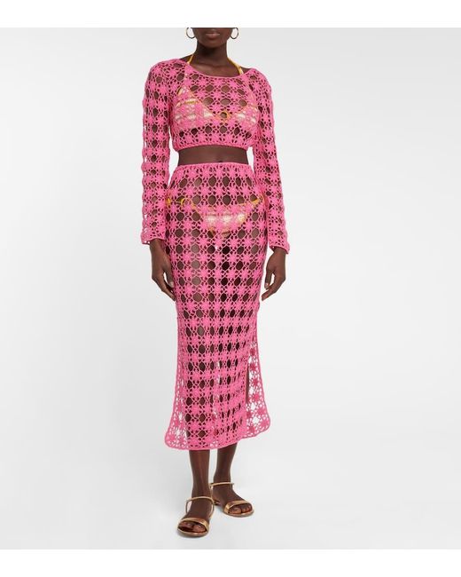 Gonna Lunga Rosette di Anna Kosturova in Pink