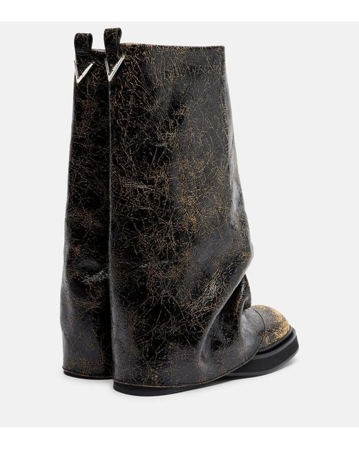 The Attico Black Robin Leather Knee-High Boots