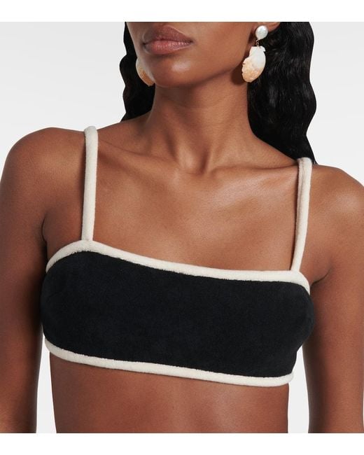 Adriana Degreas Black Top Aus Frottee