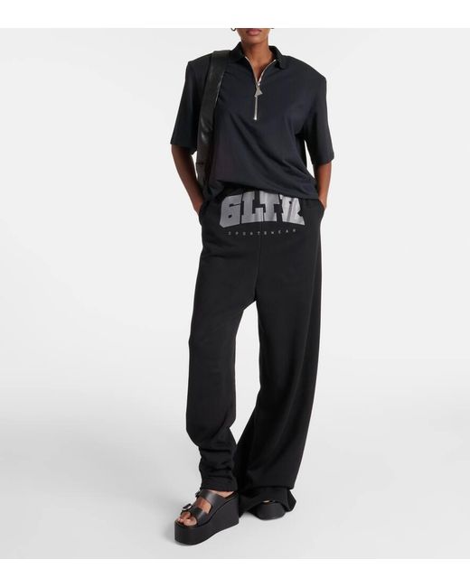Jean Paul Gaultier Black High-Rise-Jogginghose aus Baumwolle