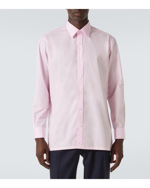 Charvet Pink Cotton Poplin Shirt for men
