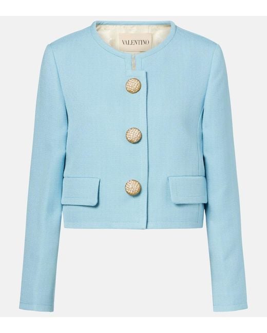 Valentino Blue Jacke Aus Canvas