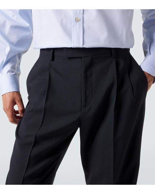 Valentino Blue Virgin Wool Straight Pants for men
