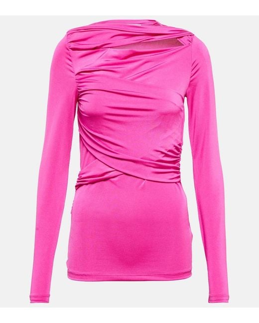 Victoria Beckham Pink Jersey Wrap Top